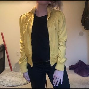 Yellow bomber jacket